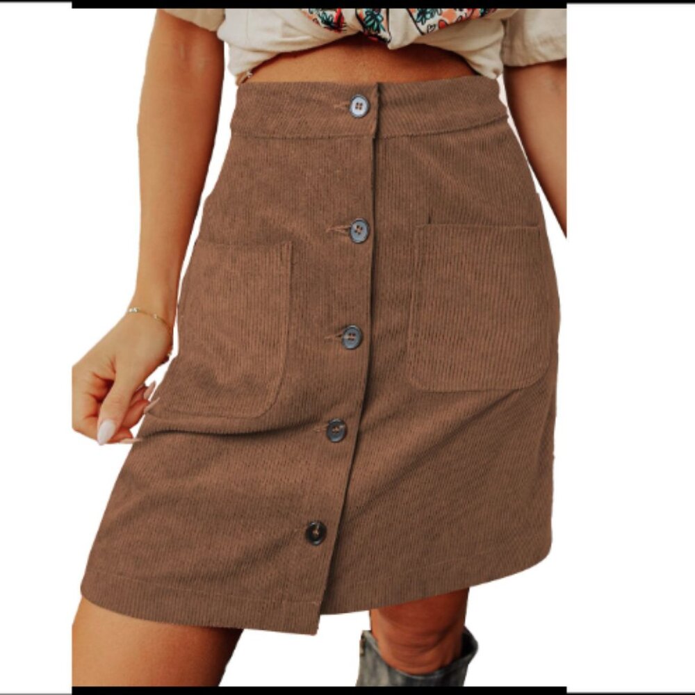High Waisted‎ Corduroy Skirts Women’s Small Preppy Retro Academia Boho Cottage